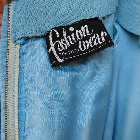 Vintage 60s Dress 36" Bust 28.5" Waist Blue Knit Fashion Wear Toronto - Picture 15 of 16